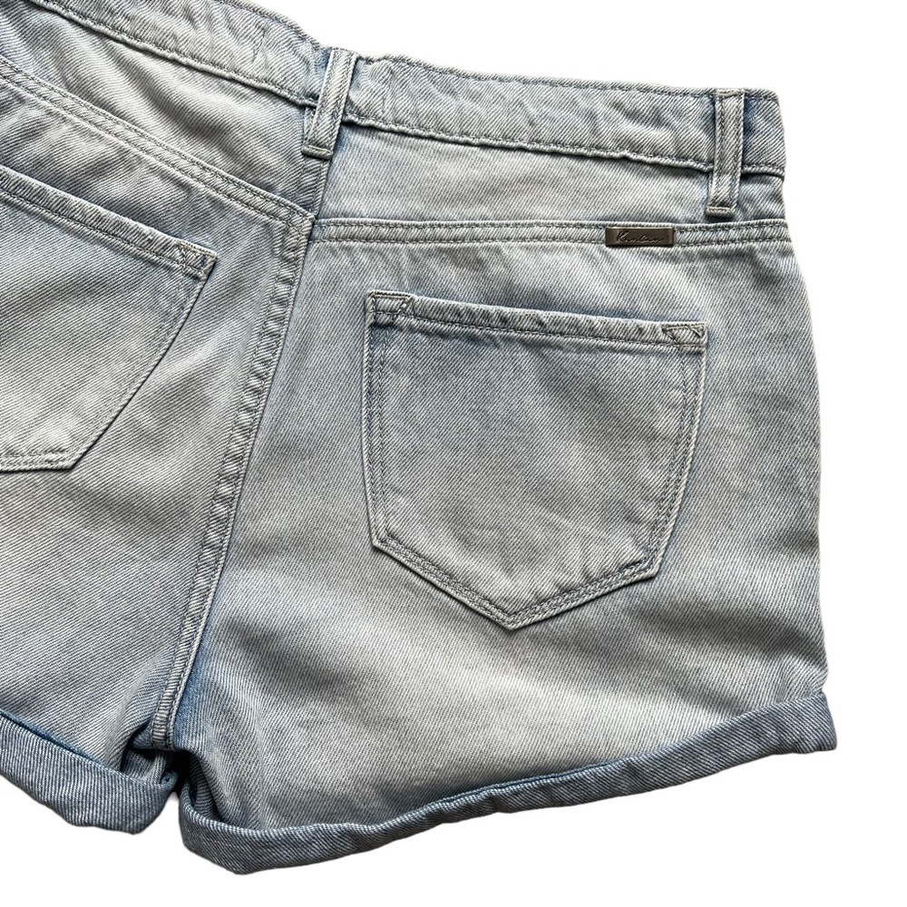 KanCan Women’s High Rise Denim Shorts Size S Cuffed Light Wash Distressed - Picture 6 of 8